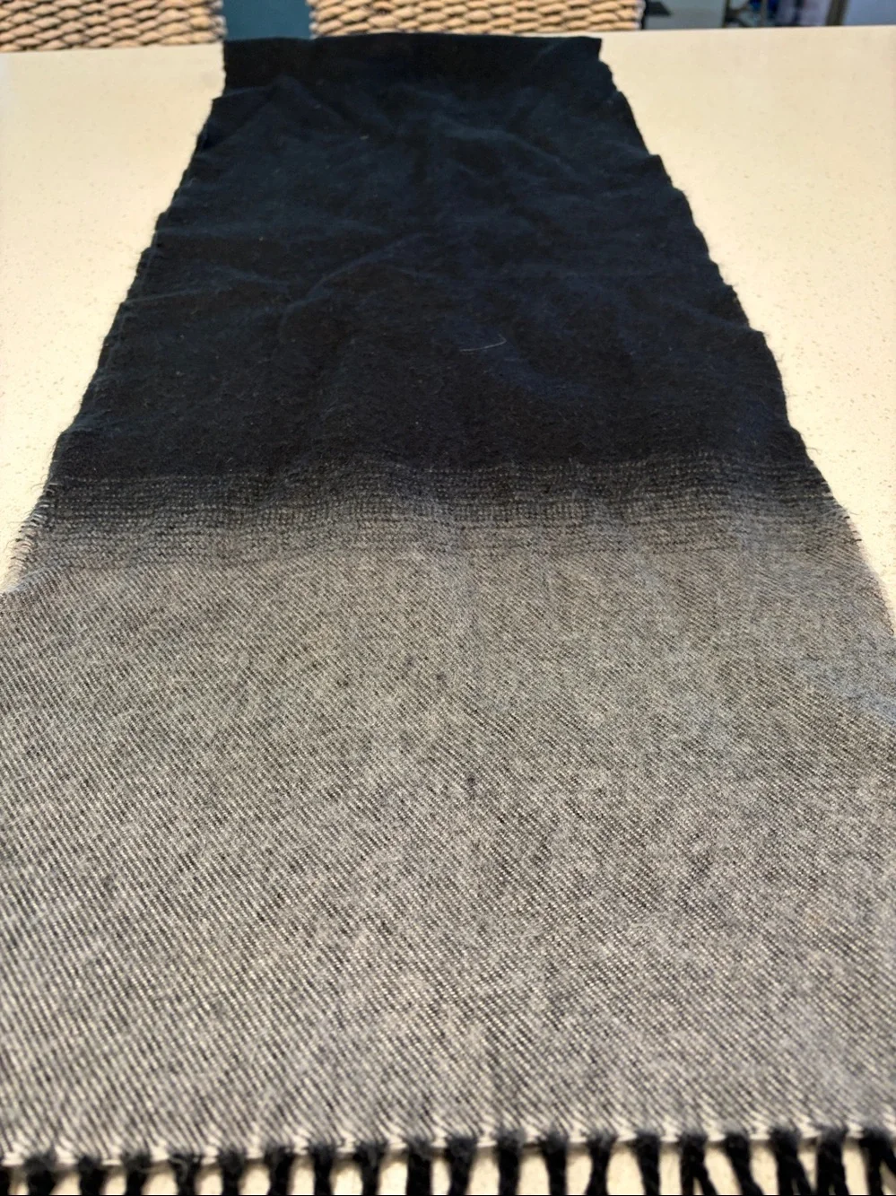 Men's Black to Gray Gradient Cashmere Scarf